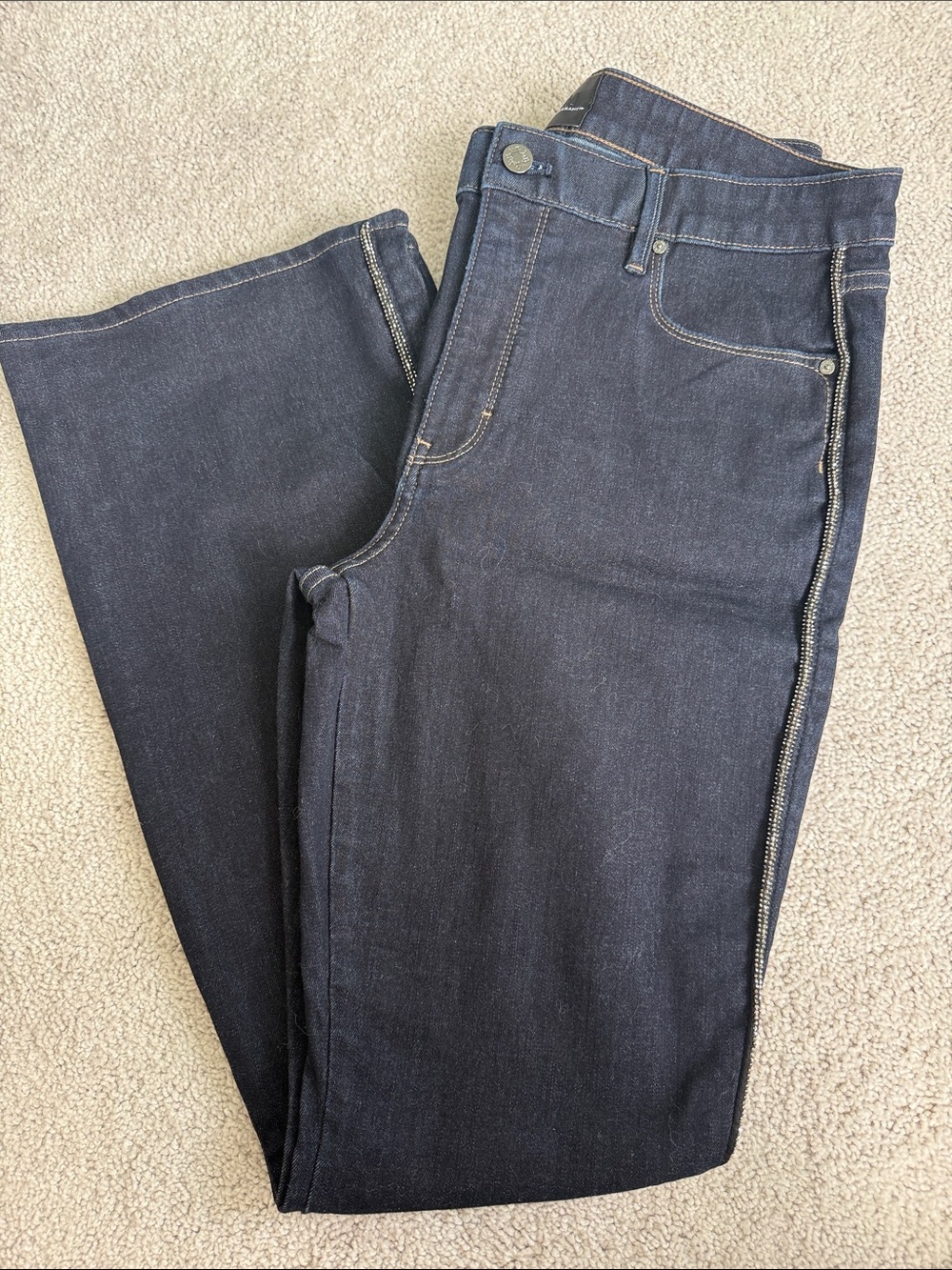 White House Black Market Rhinestone Skinny Flare Jeans – Size 12 NWOT - Picture 3 of 8